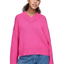 GAP Pink Relaxed Fit Solid Pullover-image-4