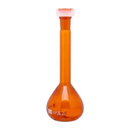 Supertek 1000 ml Class A Wide Mouth Volumetric Flask with USP Calibration Certificate, Amber, 74.439.1000 (Pack of 2) image 1