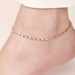 Zavya Eternal Radiance Rose Gold-Plated 925 Sterling Silver Circle Anklet-image-102
