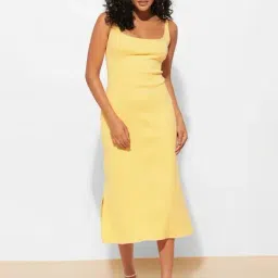 Urban Sundari Yellow Cotton Casual Fit Dress-picture-37