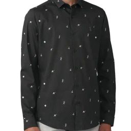 Simon Carter London Black Printed Slim Fit Shirt-image-42