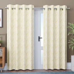 Aura Cream 2 Pieces Room Darkening Door Curtain-image-13