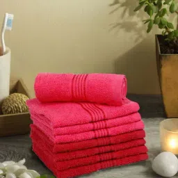 Bianca D'ross Pink & Red 100% Cotton 380 GSM Face Cloths - Set of 8-8