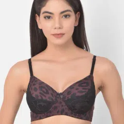 Clovia Purple & Black Non Wired Padded T-Shirt Bra-image-88