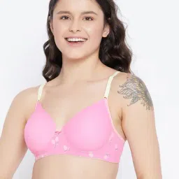 Clovia Pink Non Wired Padded T-Shirt Bra-picture-28