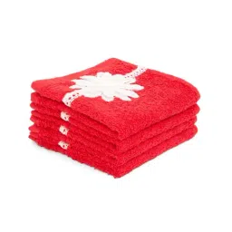Home4U Red Cotton Towels - Set of 4-24