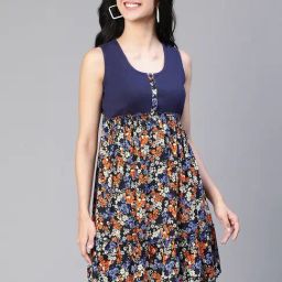 Oxolloxo Multicolor Floral Print Fit & Flare Dress-image-99