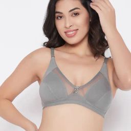 Clovia Grey Non Wired Non Padded Full Coverage Bra-image-92