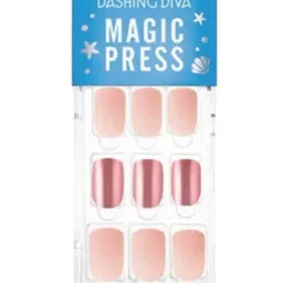 Dashing Diva Magicpress Milky Pink Metal Fake Artificail Full Peel Off Nails-15