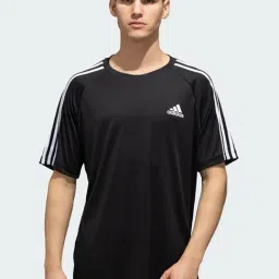 Adidas Black Regular Fit Striped T-Shirts-image-62
