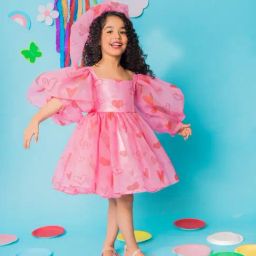 Foreverkidz Kids Pink Printed Dress-image-86