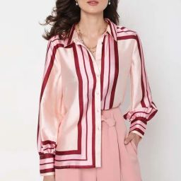 Vero Moda Pink Striped Regular Fit Shirt-image-38