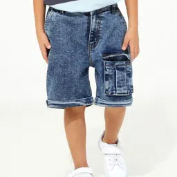 Cherry Crumble by Nitt Hyman Boys Blue Washed Shorts-image-27