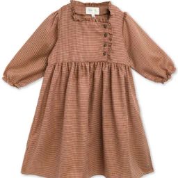 Cherry Crumble By Nitt Hyman Kids Brown Checks Dress-image-72