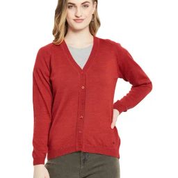Monte Carlo Red Wool Open Front Cardigan-image-88