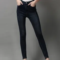 SHOWOFF Navy Solid Mid Rise Jeans-image-34