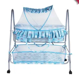 Kiddery Blue Value Baby Bassinet with Mosquito Protection Net (Age 0-8 Months)-image-44