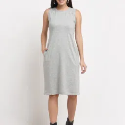 BRINNS Light Grey Midi A Line Dress-image-92