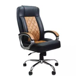 Stolica Elegant_B&T Black & Tan High Back Revolving Office Chair-26