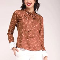 Fablestreet Brown Polka Dots Top-image-17