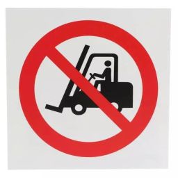 RS PRO Plastic No Fork Lift Trucks Prohibition Sign None, 8134628-10