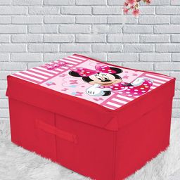 Kuber Industries Set of 2 Pink & White Disney Minnie Printed Foldable Saree Storage Organizer Box With Lid image 4