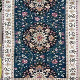 Urban Space Blue Chenille Ethnic Motifs Anti-Skid Door Mat-image-34