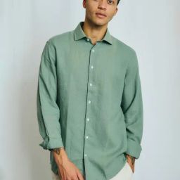 Bruun & Stengade Green Regular Fit Solid Shirt-picture-36