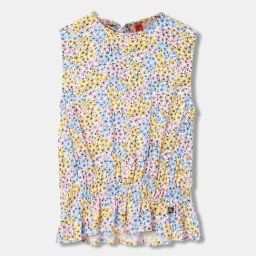 Blue Giraffe Kids White Printed Cotton Top-image-10