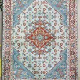 Urban Space Blue & Red Chenille Ethnic Motifs Anti-Skid Carpet-image-40