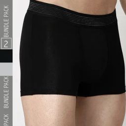 UnderJeans by Spykar Black & Grey Regular Fit Trunks - Pack of 2-picture-5