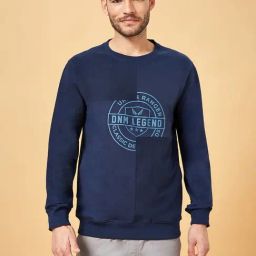 Urban Ranger by Pantaloons Navy Cotton Regular Fit Printed Sweatshirt-picture-24