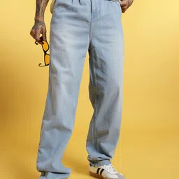 glitchez Men Modern Cool Light Fade Loose Fit Jeans-image-89