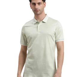 Turtle Mint Green Cotton Slim Fit Dobby Polo T-Shirt-image-73