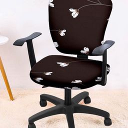 Cortina Set Of 2 Coffee Brown & White Printed Chair Covers-image-12