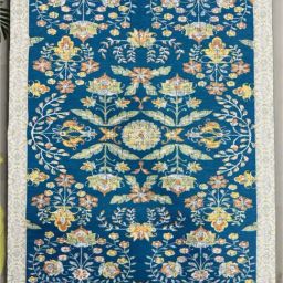 Urban Space Blue Chenille Ethnic Motifs Anti-Skid Door Mat-image-81