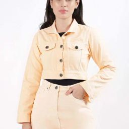Iconic Peach Cotton Plain Jacket-picture-22