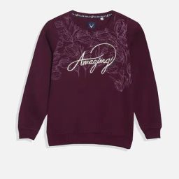 Allen Solly Girls Purple Cotton Blend Embellished Sweatshirt-image-72