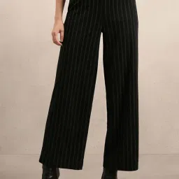Vero Moda Black Straight Fit Striped Trousers-picture-11