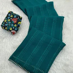 K 5 Fashion Embroidered Pure Chiffon Saree-picture-18