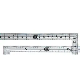 Shinwa Rules Stainless Steel Small Curved Square Grooved Scale 30x15cm, 7226046-34
