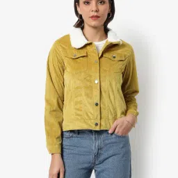 Campus Sutra Yellow Regular Fit Jacket-image-48