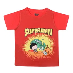Superman Boys Red Printed Round Neck T-shirt-image-65