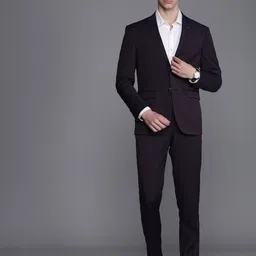 Louis Philippe Self Design Single-Breasted Formal Blazer And Trousers-picture-21