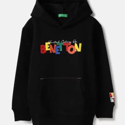 United Colors of Benetton Boys Black Graphic Print Full Sleeves Hoodie-image-40
