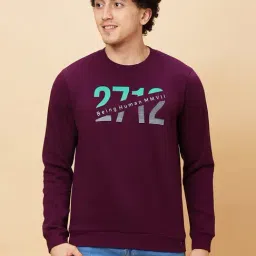 Being Human Red Oversized Print Sweatshirt-image-17