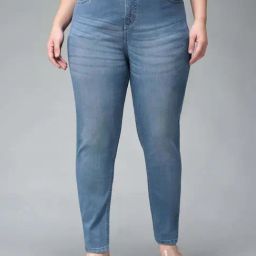 Miss Chase A+ Blue Plain High-Rise Jeans-image-51