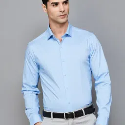 Code by Lifestyle Light Blue Super Slim Fit Shirt-image-73