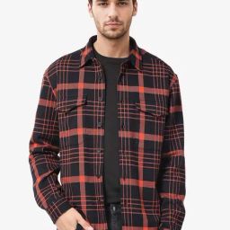 Rare Rabbit Black Relaxed Fit Checks Shaket-image-83