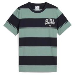 Puma Boys Green Moon Class Striped Regular Fit Youth Tee-image-91